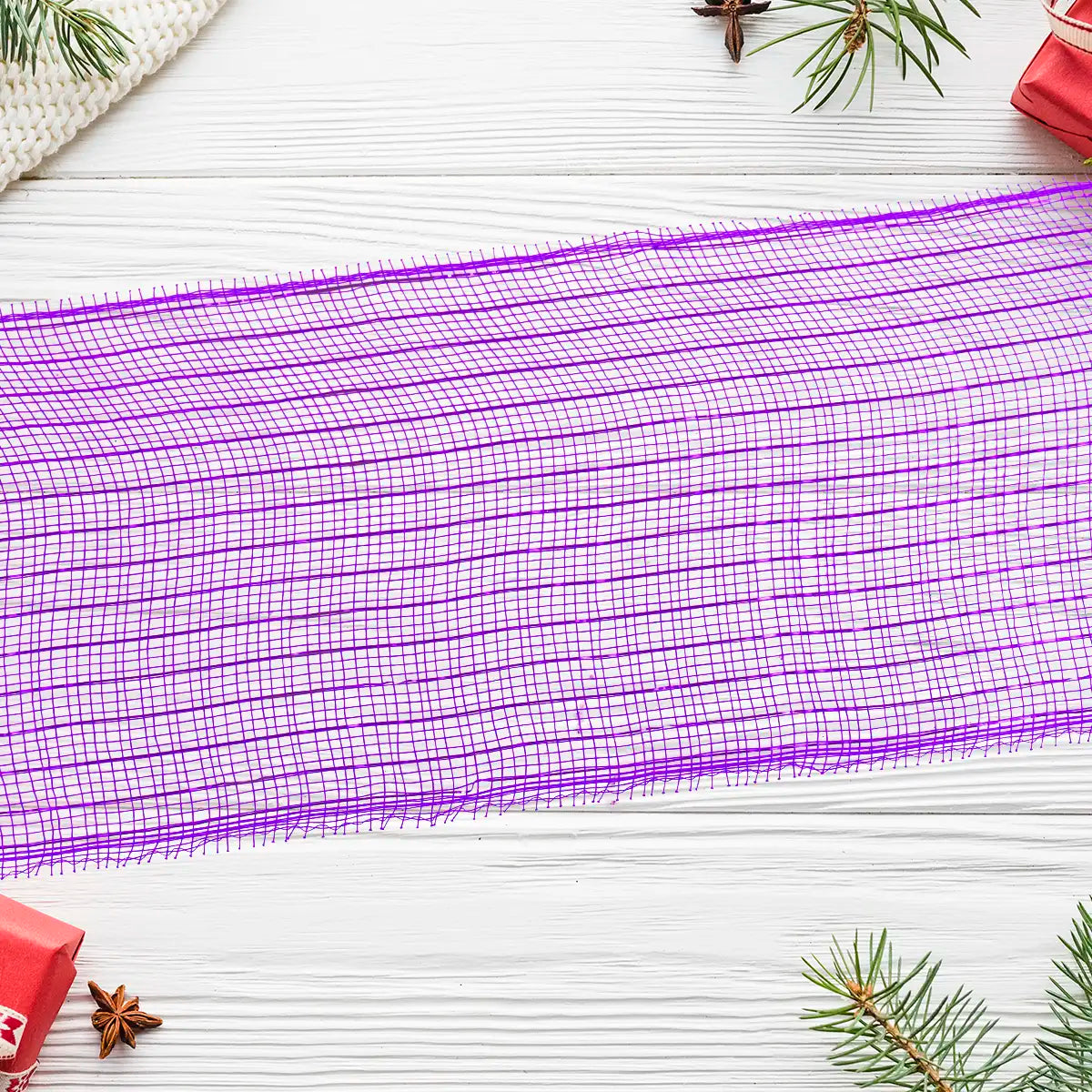 Listón Navideño Mesh, Color Morado