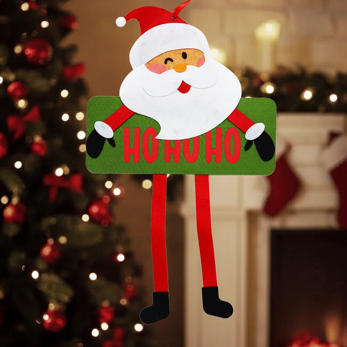 Decoración de Puerta, Fieltro, Santa Claus