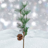 Follaje Navideño Decorativo, Pino y Piña, Color Plata
