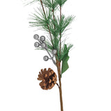 Follaje Navideño Decorativo, Pino y Piña, Color Plata