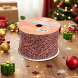 Listón Navideño, Glitter, Color Café