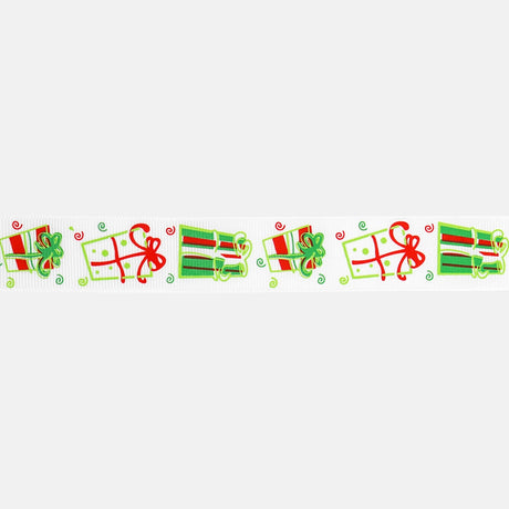 Listón Navideño, Regalos, Color Blanco