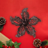 Ornamento Navideño en Forma de Flor, Color Café, 3 pzas