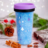 Termo, Diseño Navideño, Color Azul Claro, 473 ml