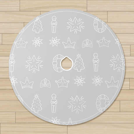 Pie de Árbol, Diseño Navideño, Color Gris