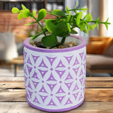 Maceta con Planta Artificial, Diseño Color Morado