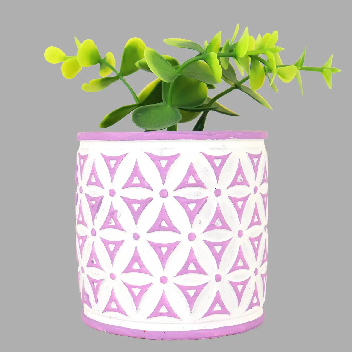 Maceta con Planta Artificial, Diseño Color Morado