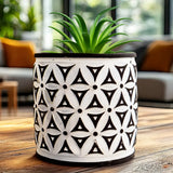 Maceta con Planta Artificial, Diseño Color Negro