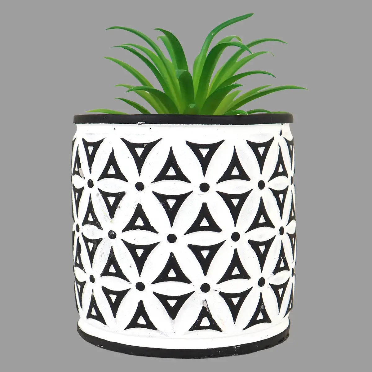 Maceta con Planta Artificial, Diseño Color Negro