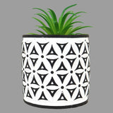 Maceta con Planta Artificial, Diseño Color Negro