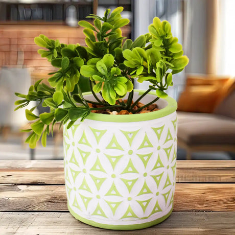 Maceta con Planta Artificial, Diseño Color Verde
