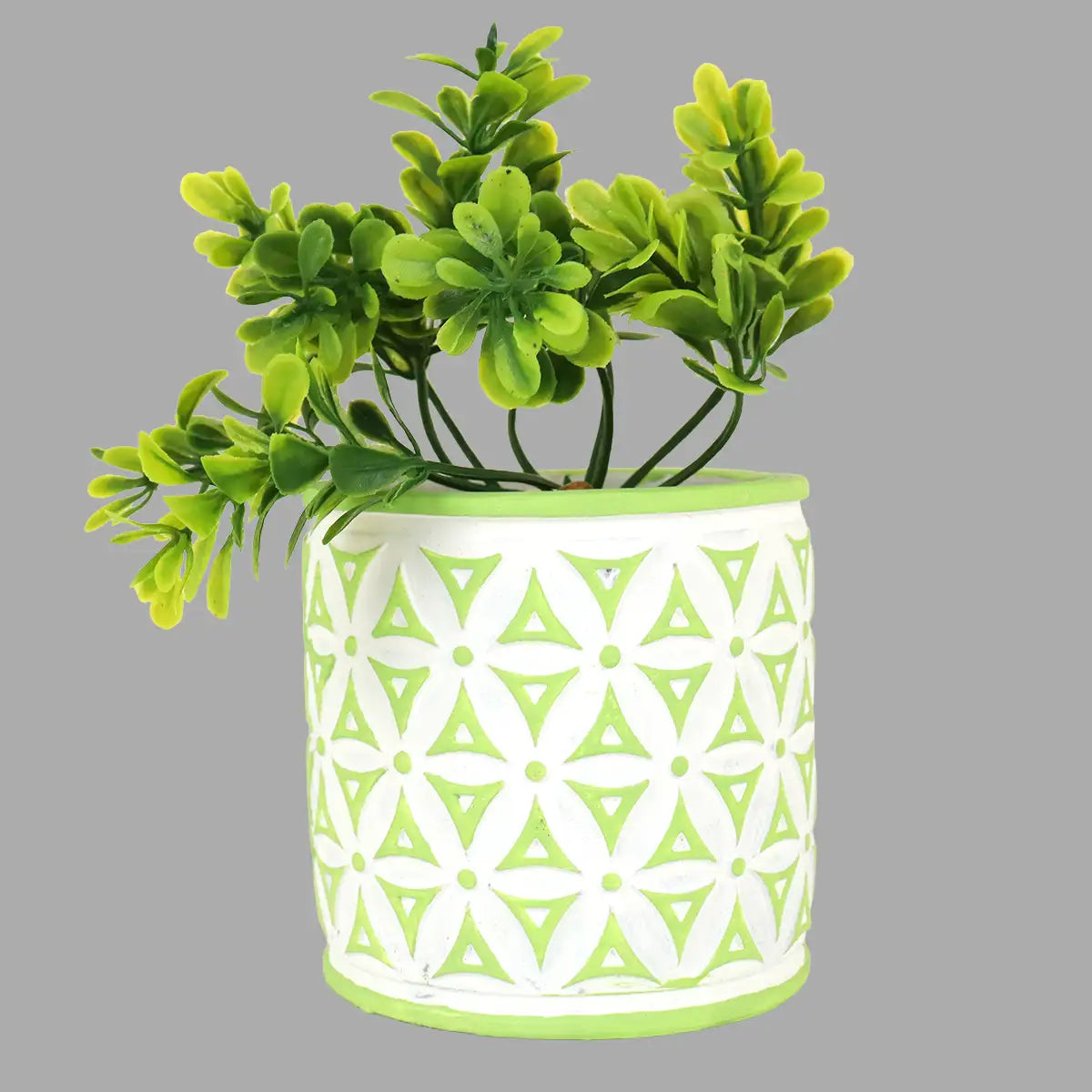 Maceta con Planta Artificial, Diseño Color Verde
