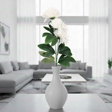 Crisantemo, 3 Flores Artificiales, Color Blanco