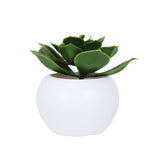 Suculenta Echeveria Artificial, Maceta Blanca