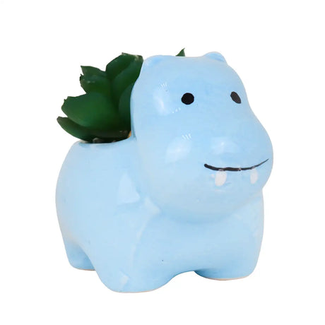 Maceta con Planta Artificial, Diseño Hipopotamo