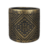 Maceta, Diseño Patrón, Color Negro y Oro