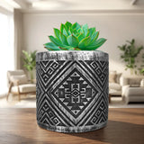 Maceta, Diseño Patrón, Color Plata
