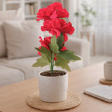 Peonia, 3 Flores Artificiales, Color Rojo
