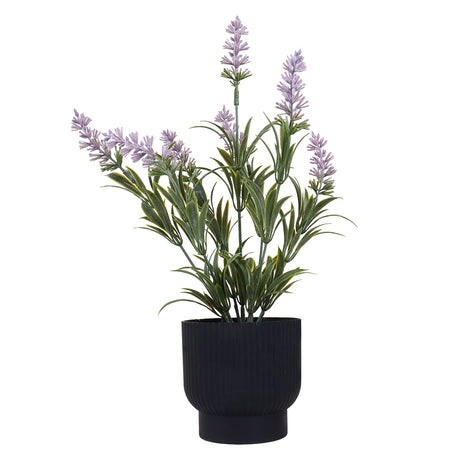 Lavanda Artificial con Maceta, Color Lila
