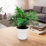 Maceta con Planta Artificial, Color Blanco