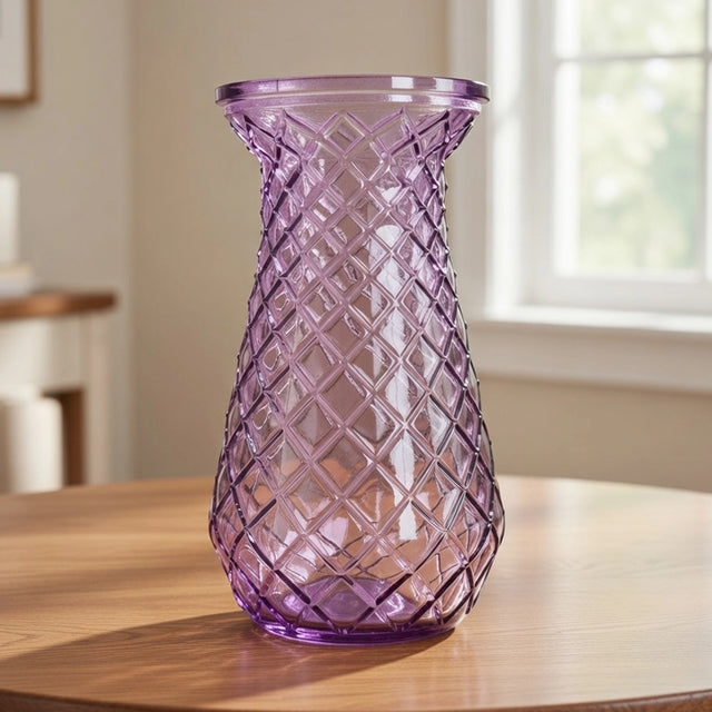 Florero de Cristal, Sirena, Color Morado