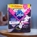 Toallas Femeninas Buenas Noches, Saba, 6 pzas