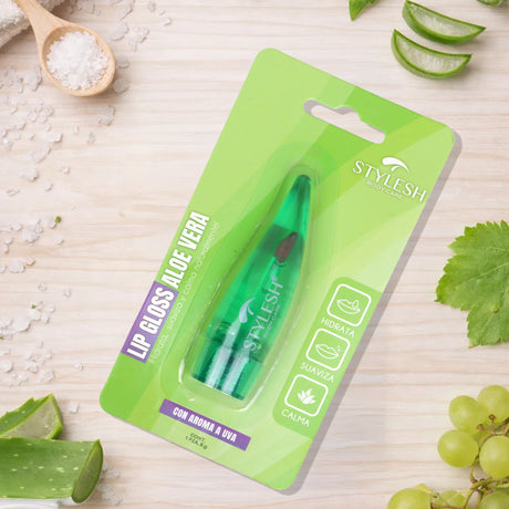 Bálsamo Labial Hidratante, Aloe Vera, Aroma Uva, Stylesh