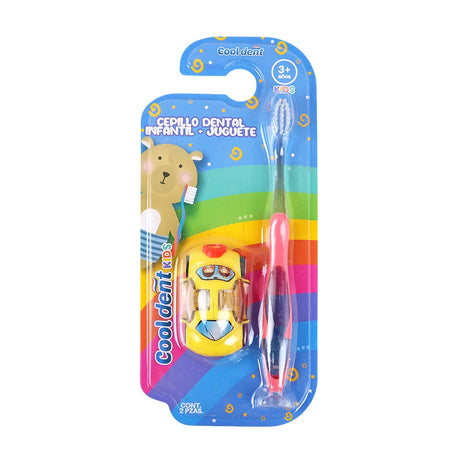 Cepillo Dental Infantil con Coche de Juguete, Cool Dent, Color Amarillo