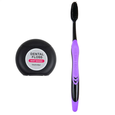 Cepillo Dental con Hilo Dental, Color Morado