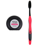 Cepillo Dental con Hilo Dental, Color Rojo
