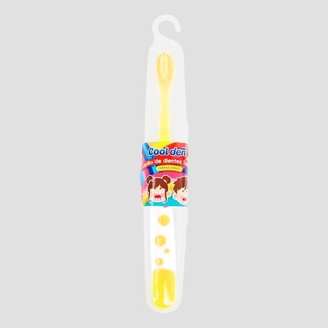 Cepillo de Dientes Infantil con Porta Cepillo, Color Amarillo