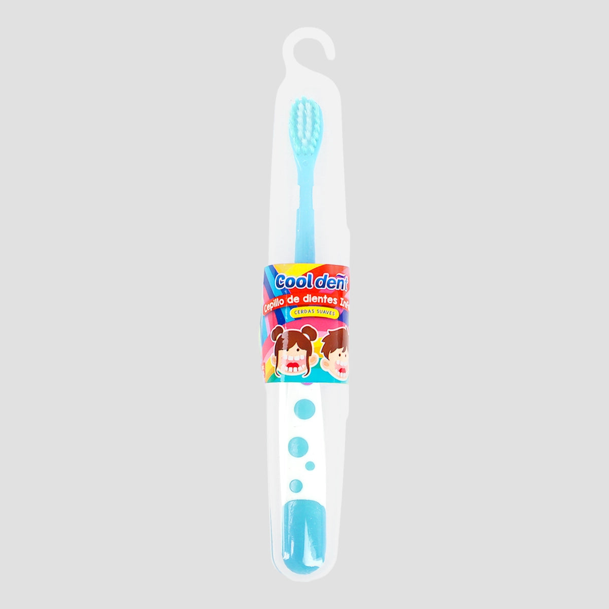 Cepillo de Dientes Infantil con Porta Cepillo, Color Azul