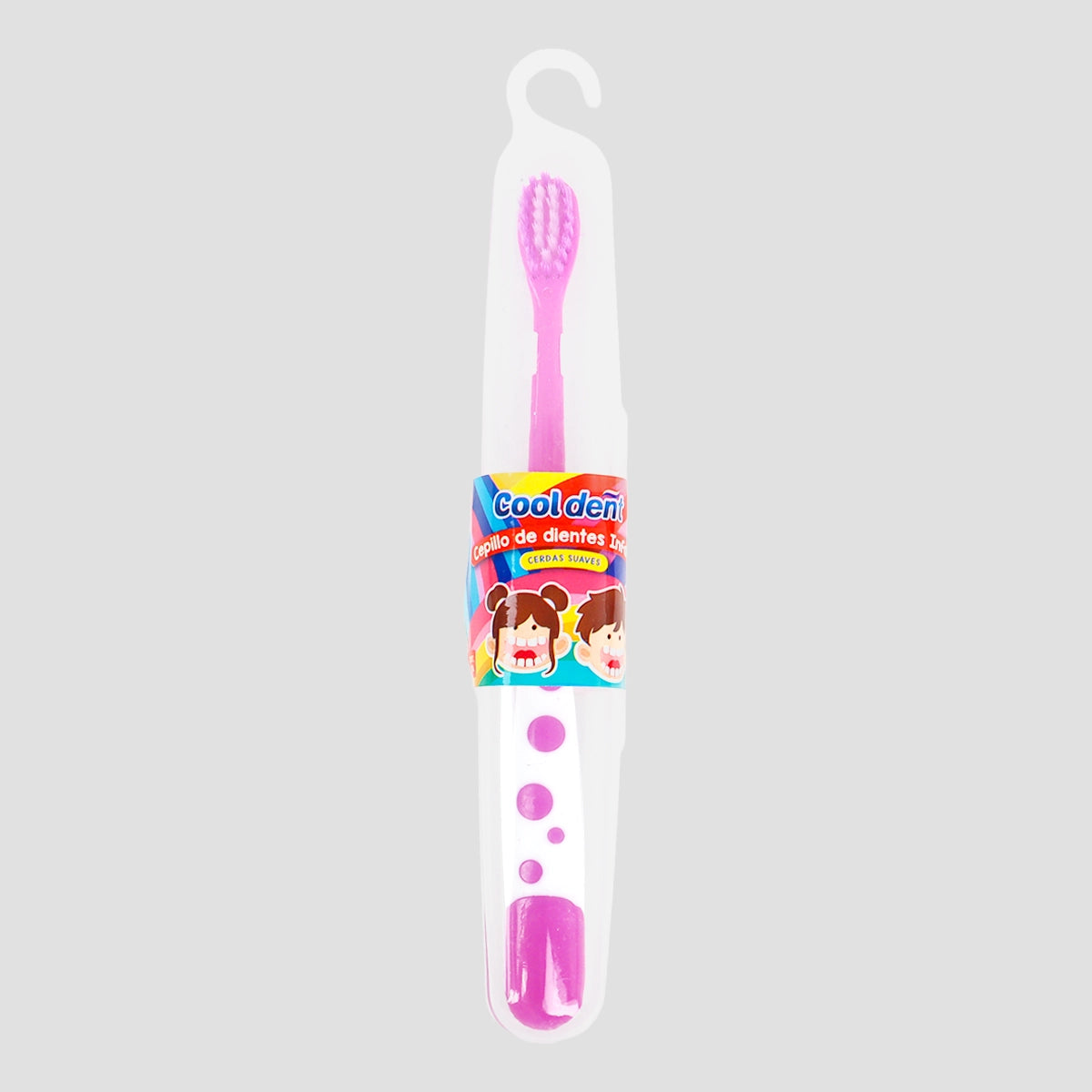Cepillo de Dientes Infantil con Porta Cepillo, Color Morado