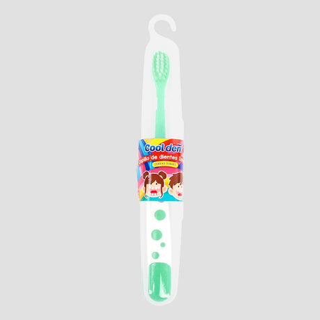 Cepillo de Dientes Infantil con Porta Cepillo, Color Verde