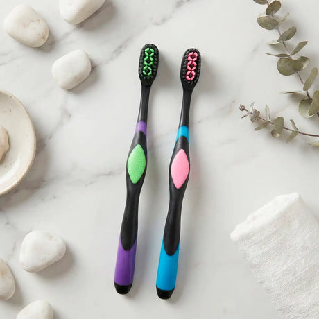 Cepillo Dental, Color Rosa y Verde, 2 pzas