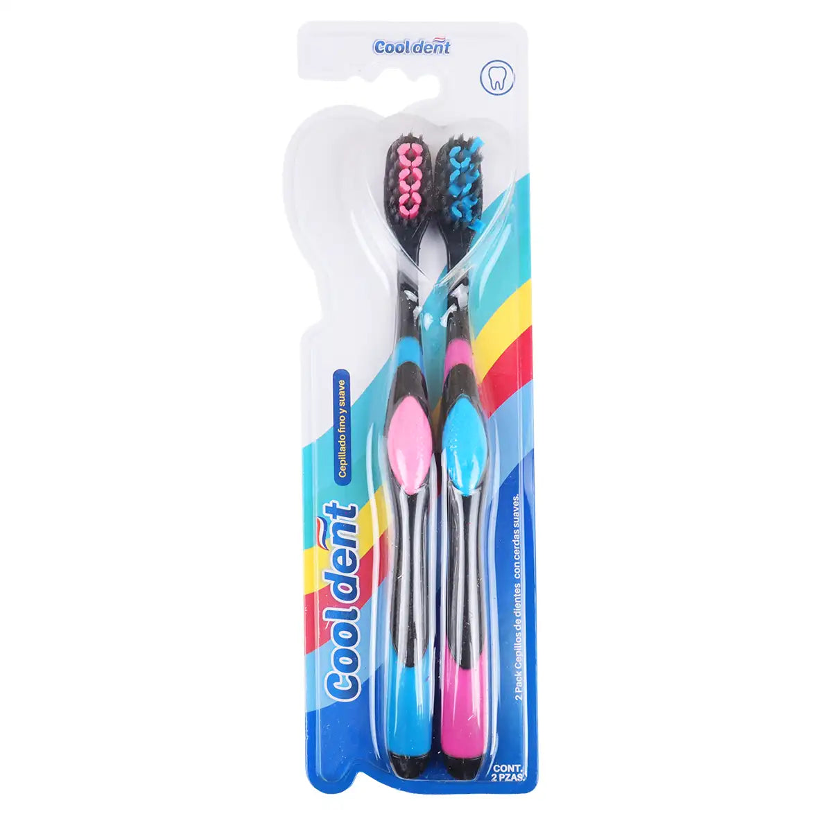 Cepillo Dental, Color Rosa y Azul, 2 pzas