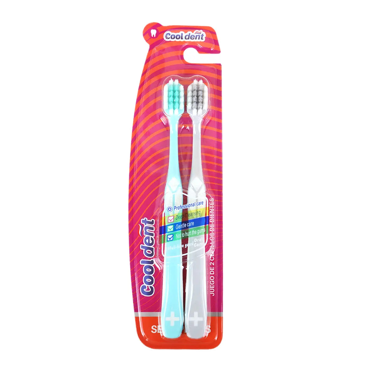 Cepillo Dental, 2 pzas, Color Gris y Azul