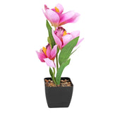 Orquídea Artificial con Maceta, Color Morado