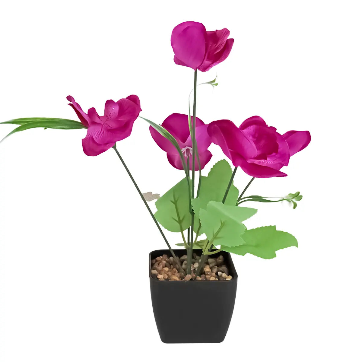 Orquídea Mariposa Artificial con Maceta, Color Morado