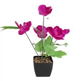 Orquídea Mariposa Artificial con Maceta, Color Morado