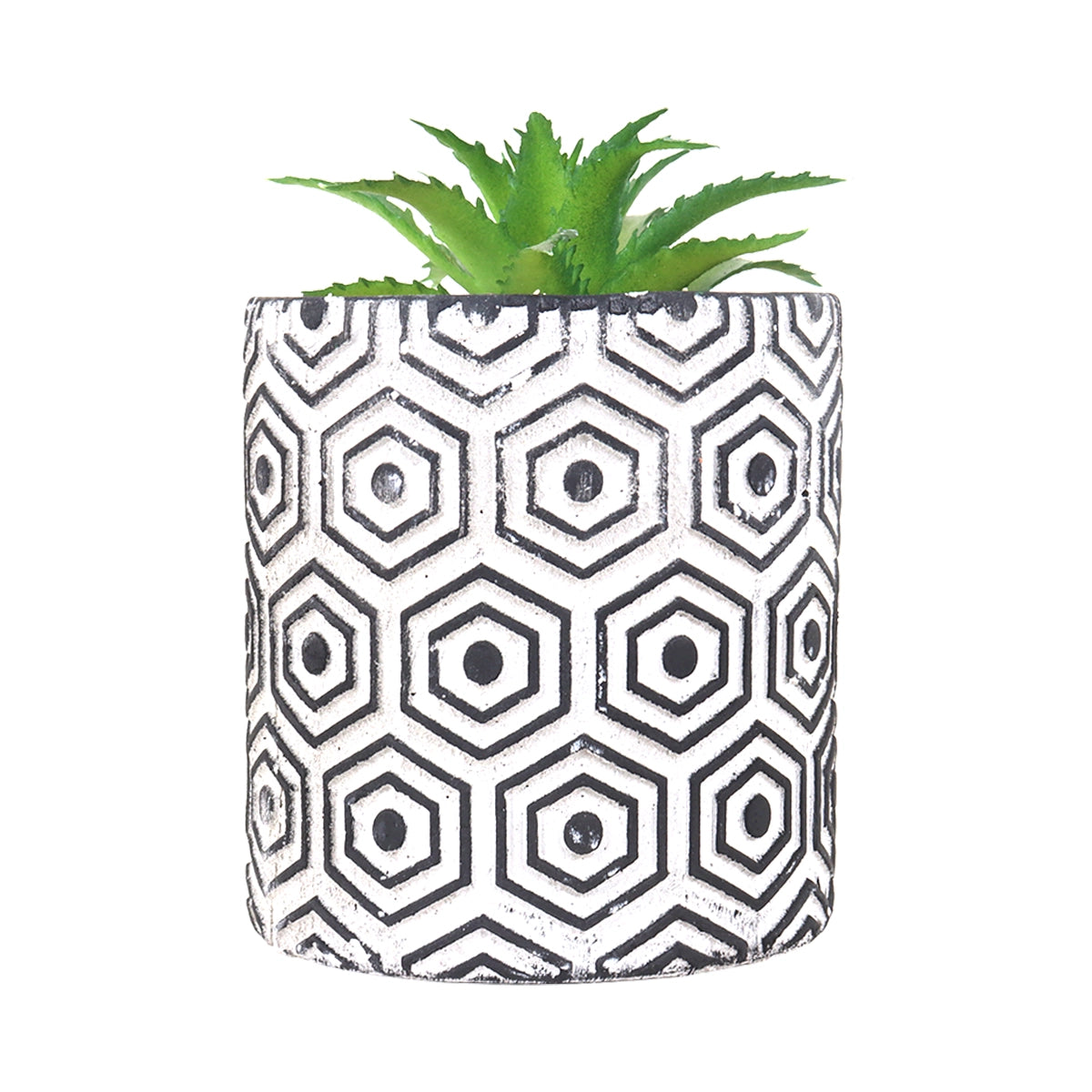 Maceta, Diseño Hexagonal, Color Negro
