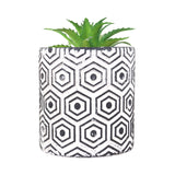 Maceta, Diseño Hexagonal, Color Negro
