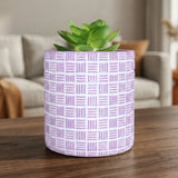 Maceta con Planta Artificial, Diseño Cilindro, Color Morado