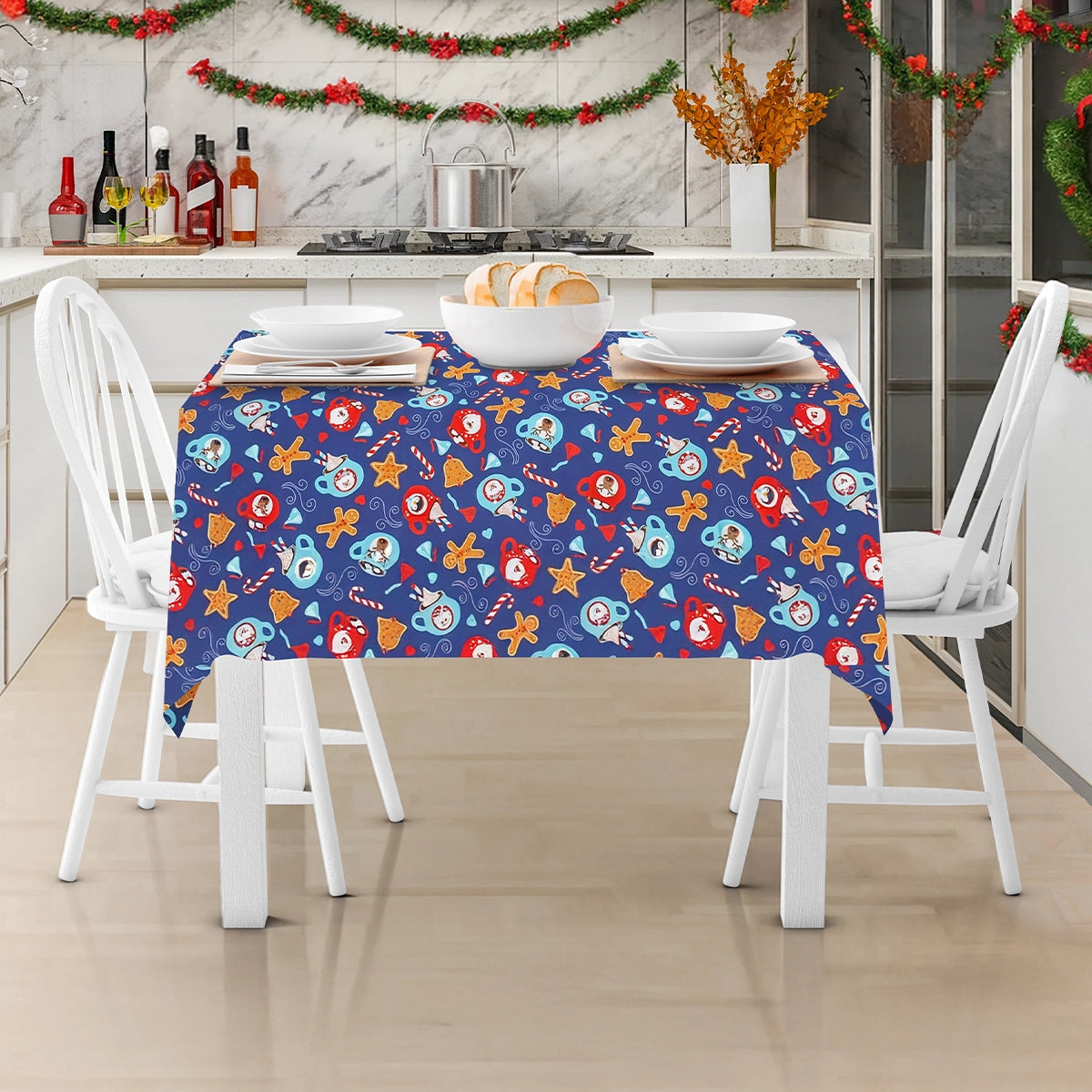 Mantel Navideño, Color Azul