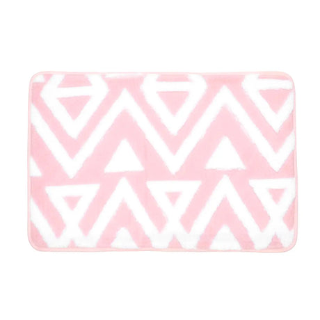 Tapete Rectangular, Diseño Triángulos, Color Rosa