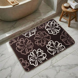 Tapete, Diseño Flores, Color Café, Rectangular