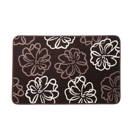 Tapete, Diseño Flores, Color Café, Rectangular