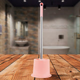 Cepillo con Base para Baño, Color Rosa Pastel
