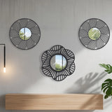 Set de Espejos Decorativos, Color Negro, 3 pzas