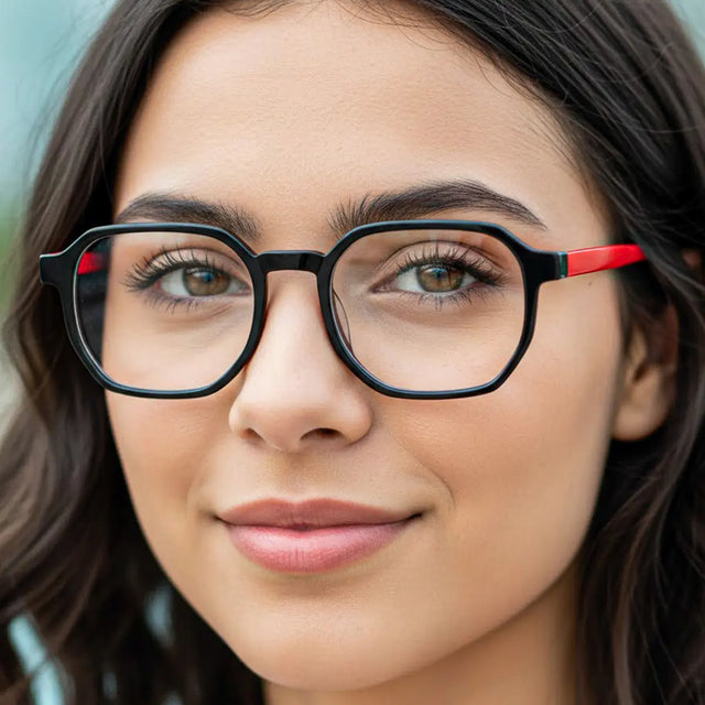 Lentes de Lectura, Color Negro y Rojo, +4.00